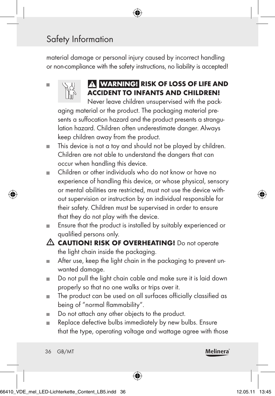 Safety information | Melinera Z30233A-BS/Z30233B-BS User Manual | Page 34 / 49
