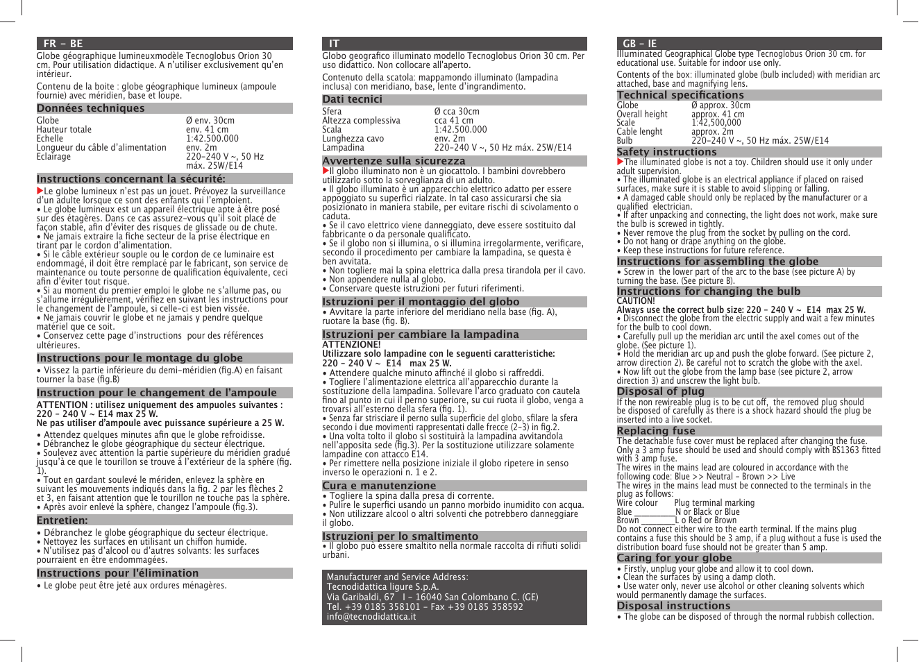 Melinera Illuminated Globe User Manual | Page 2 / 2