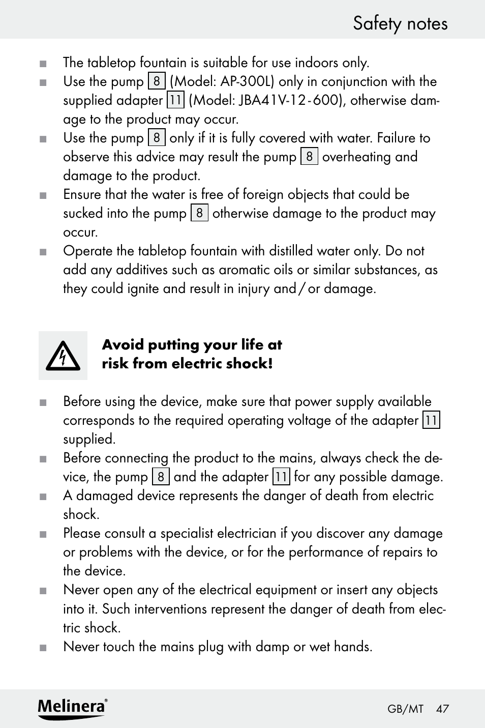 Melinera Z30094A-D User Manual | Page 47 / 68