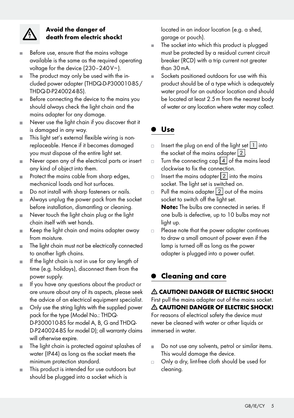 Cleaning and care | Melinera Z31413 User Manual | Page 5 / 10