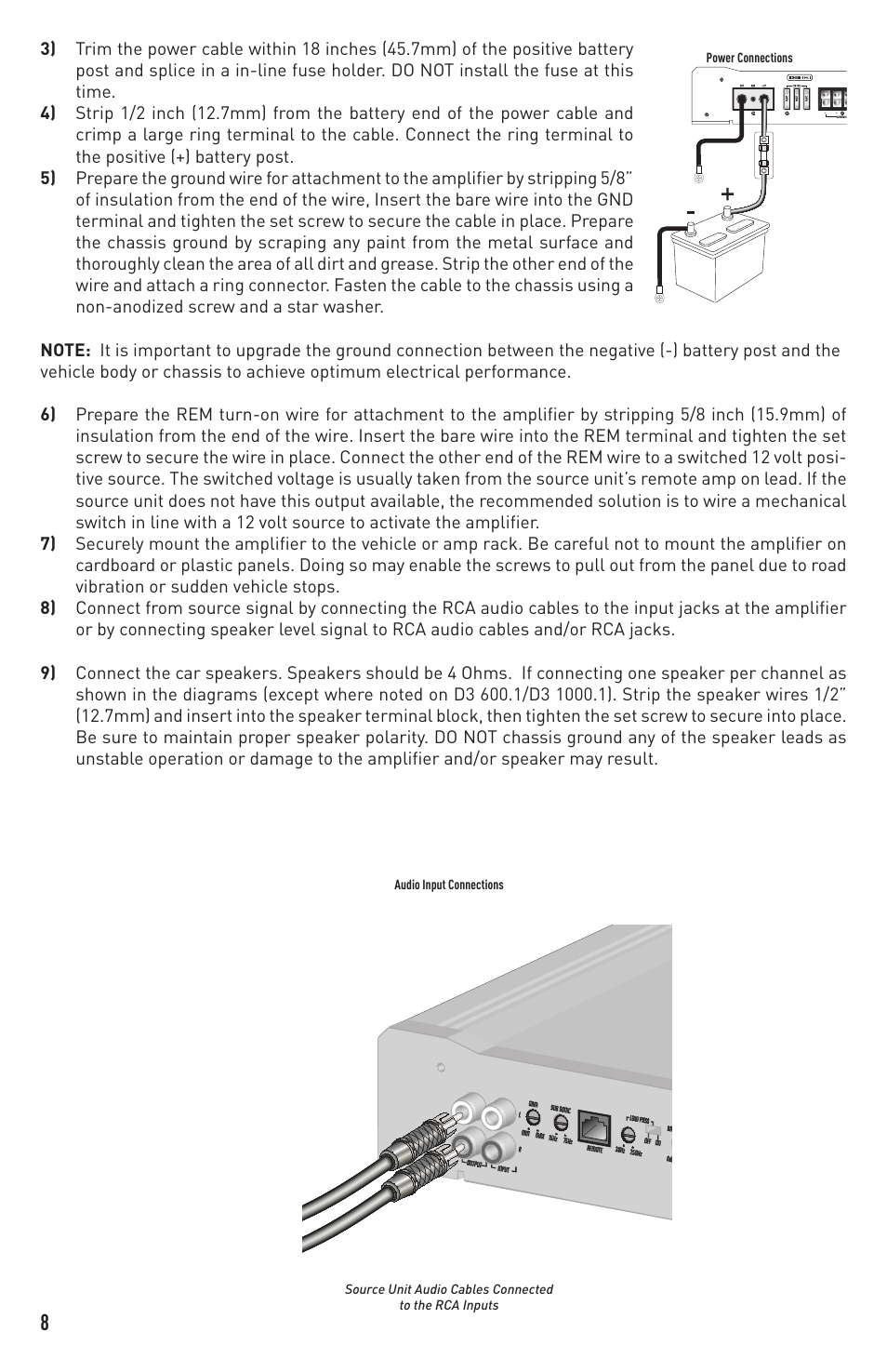 Diamond Audio Technology D3 600.1 User Manual | Page 8 / 12