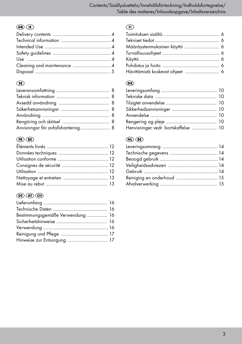 Melinera BL-2040 User Manual | Page 3 / 20