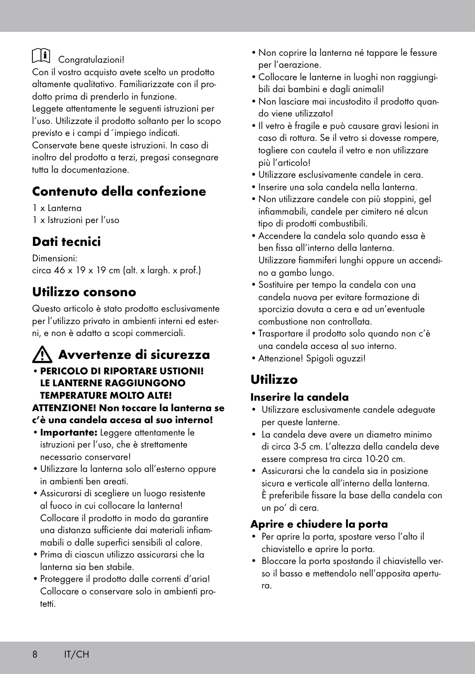 Contenuto della confezione, Dati tecnici, Utilizzo consono | Avvertenze di sicurezza, Utilizzo | Melinera BL-2039 User Manual | Page 8 / 12