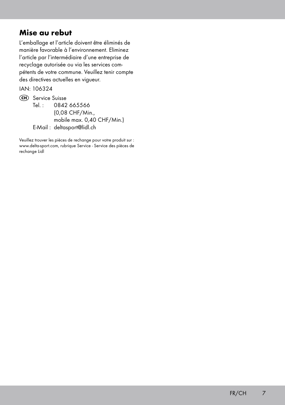 Mise au rebut | Melinera BL-2042 User Manual | Page 7 / 12