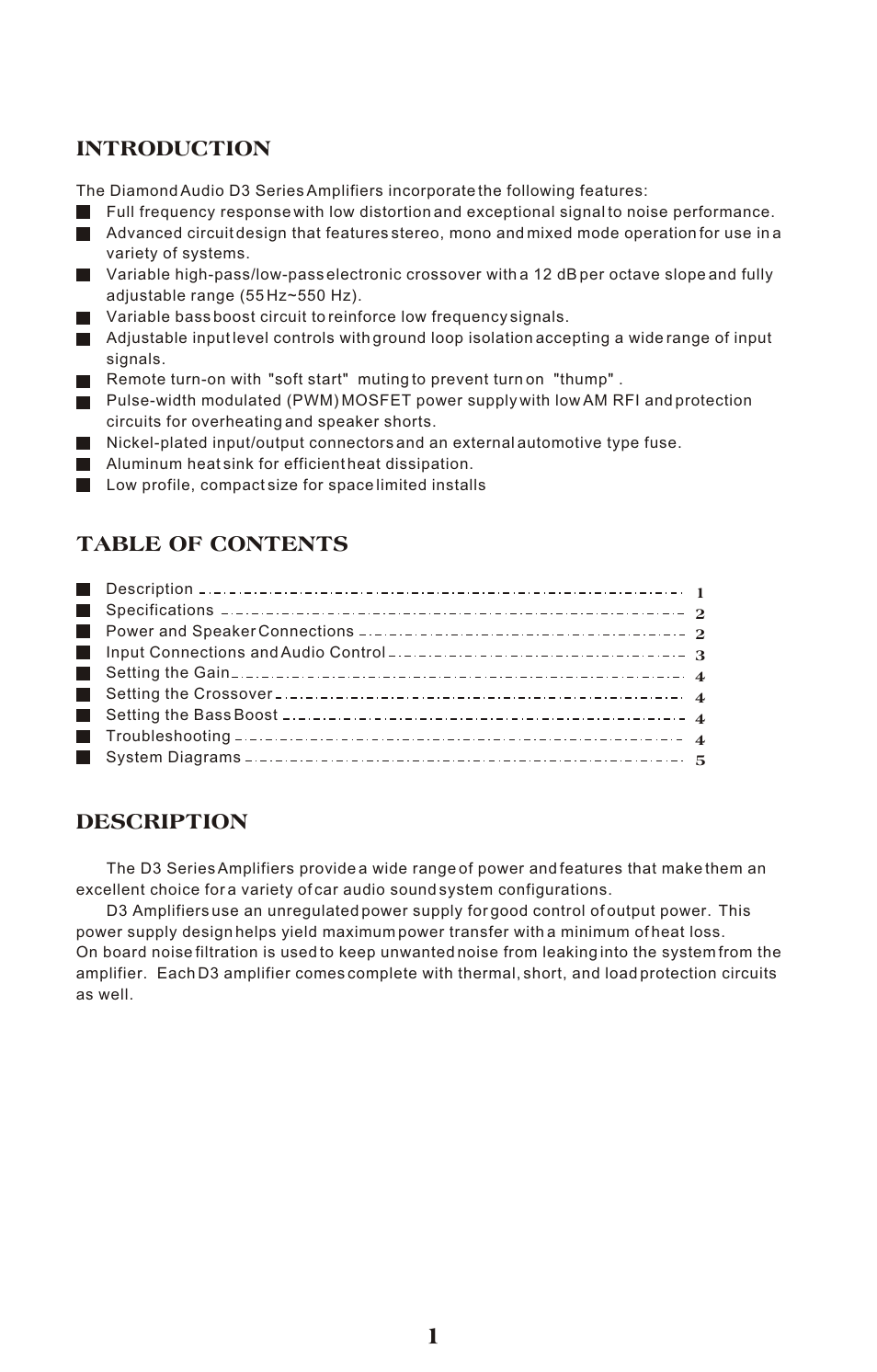 Diamond Audio Technology D3 Series User Manual | 16 pages