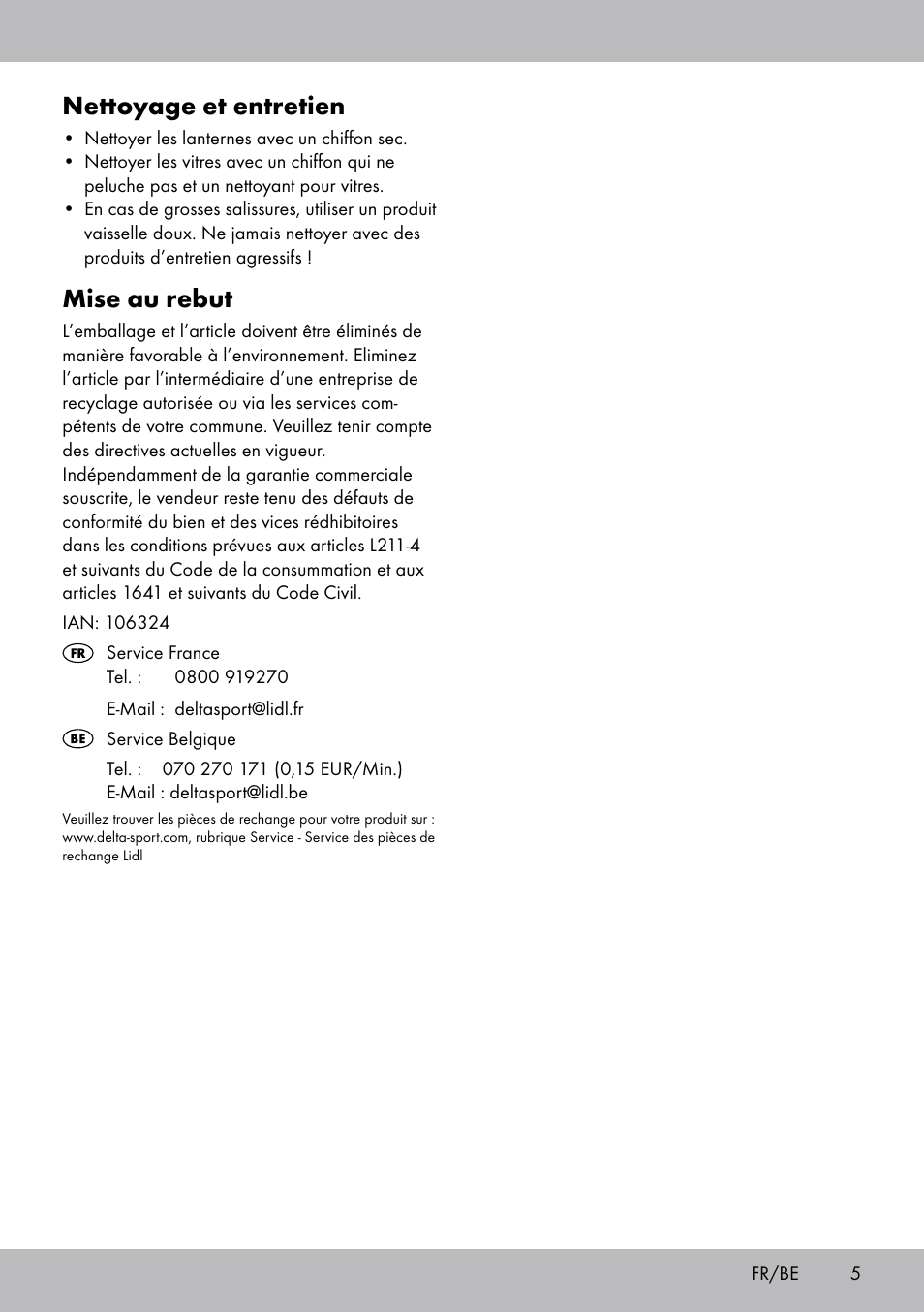 Nettoyage et entretien, Mise au rebut | Melinera BL-2040 User Manual | Page 5 / 12