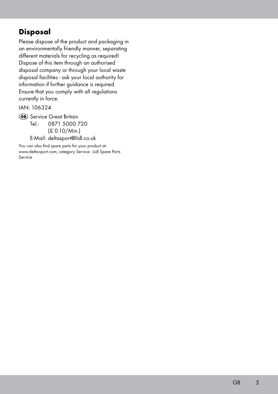 Disposal | Melinera BL-2041 User Manual | Page 5 / 20