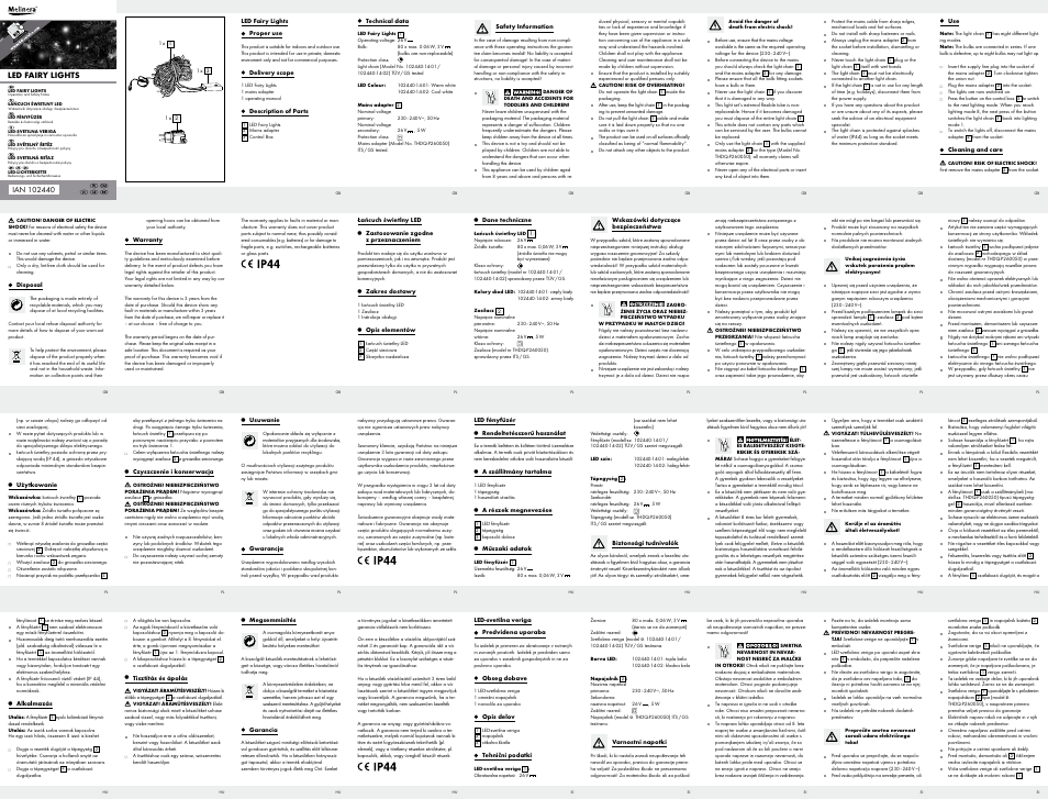 Melinera 102440-14-01-BS/ 102440-14-02-BS User Manual | 2 pages