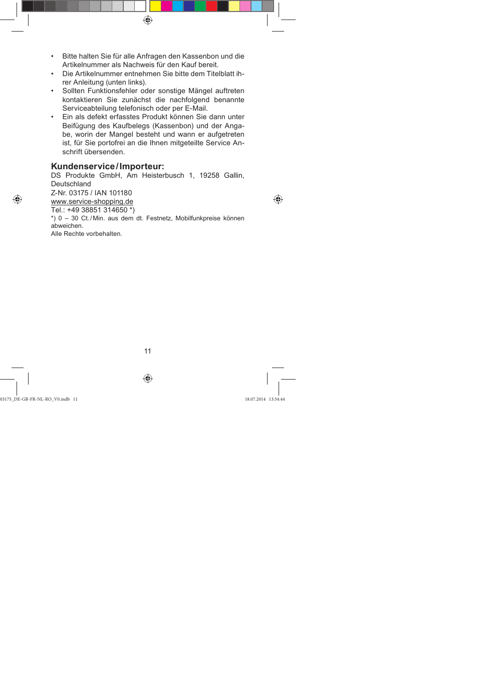 Kundenservice / importeur | Melinera LED Christmas Tree Lights User Manual | Page 11 / 52