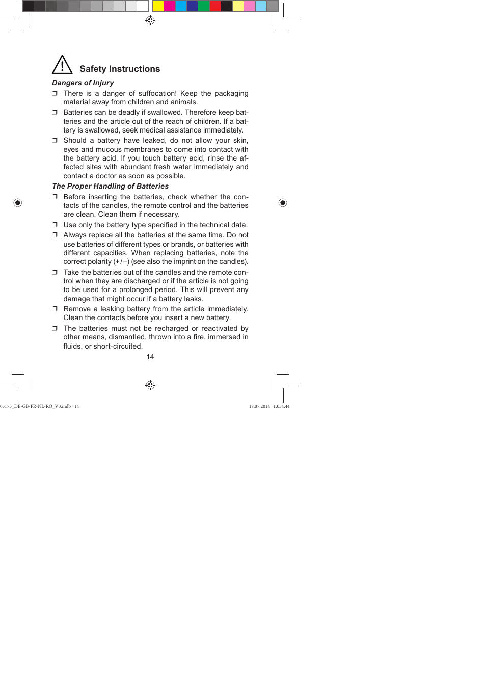 Safety instructions | Melinera LED Christmas Tree Lights User Manual | Page 14 / 52