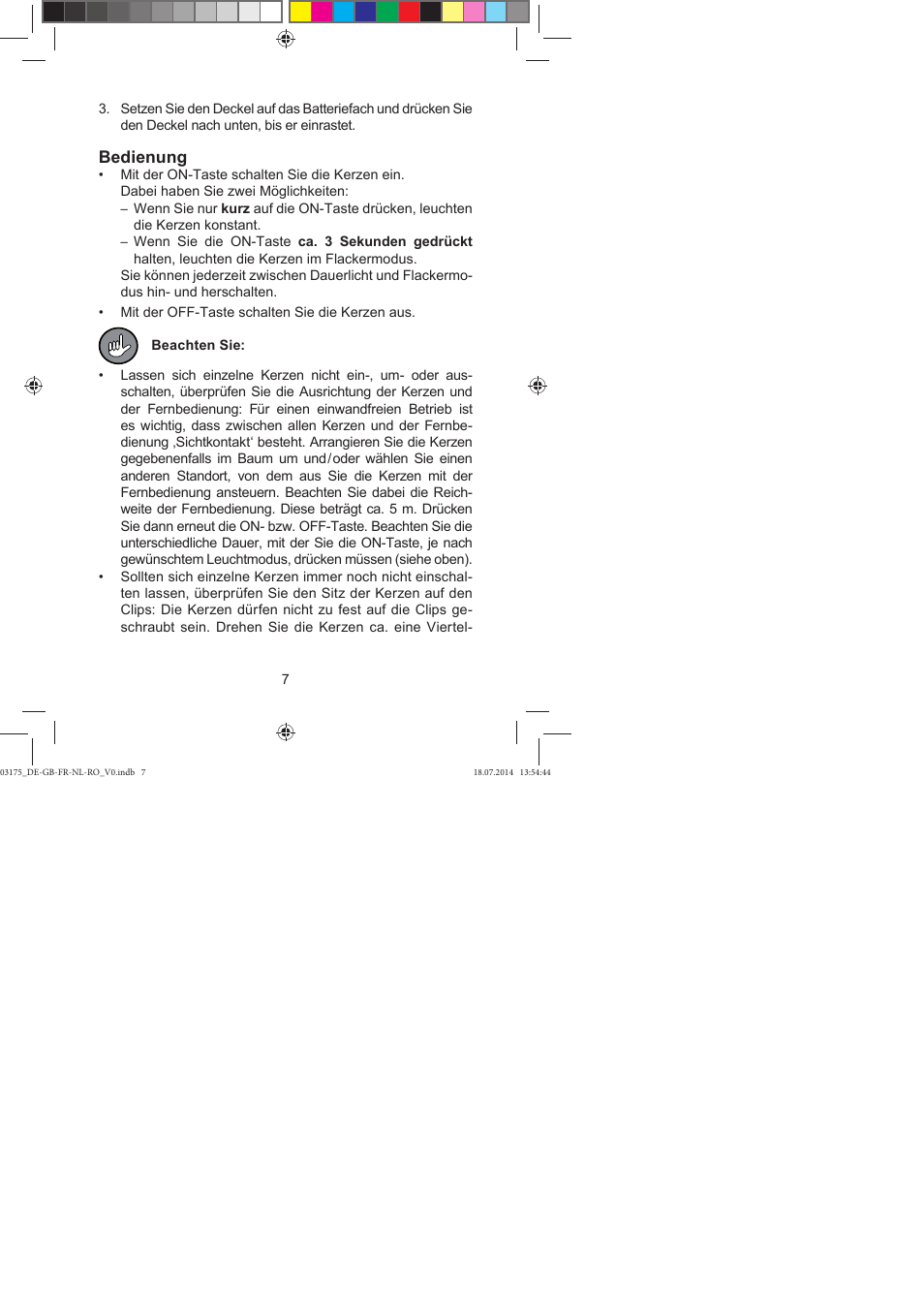 Bedienung | Melinera LED Christmas Tree Lights User Manual | Page 7 / 52