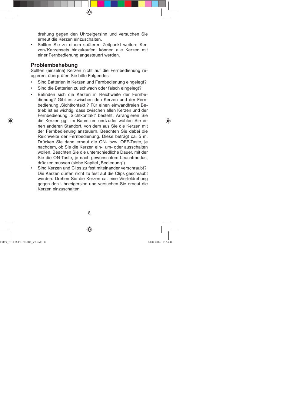 Problembehebung | Melinera LED Christmas Tree Lights User Manual | Page 8 / 52