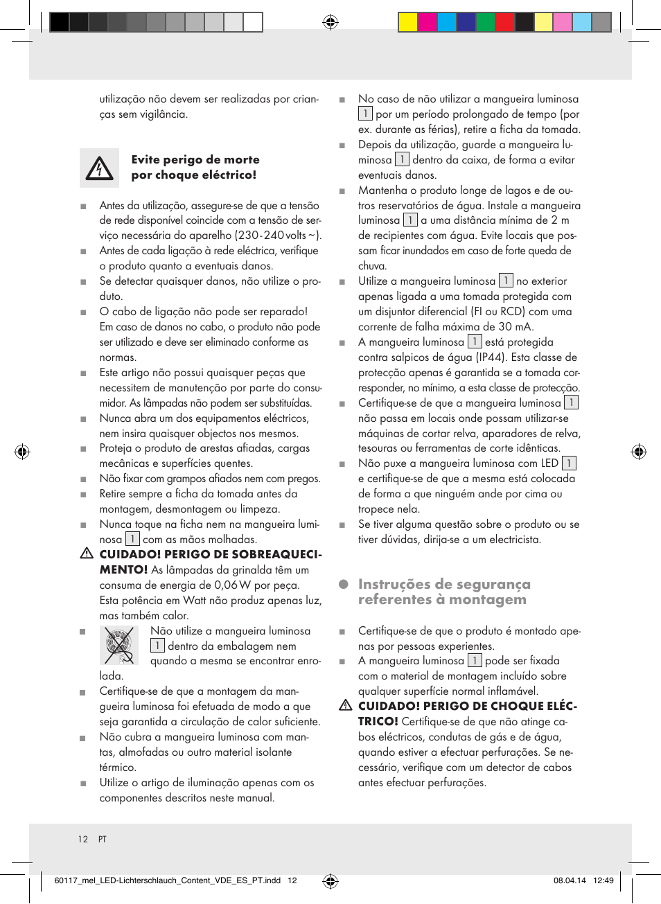 Instruções de segurança referentes à montagem | Melinera Z31515A-BS User Manual | Page 12 / 22