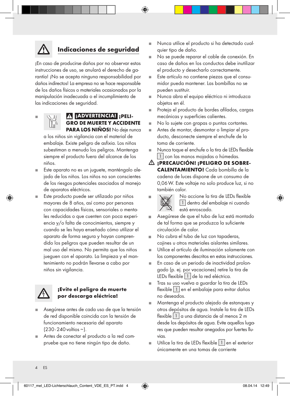Indicaciones de seguridad | Melinera Z31515A-BS User Manual | Page 4 / 22