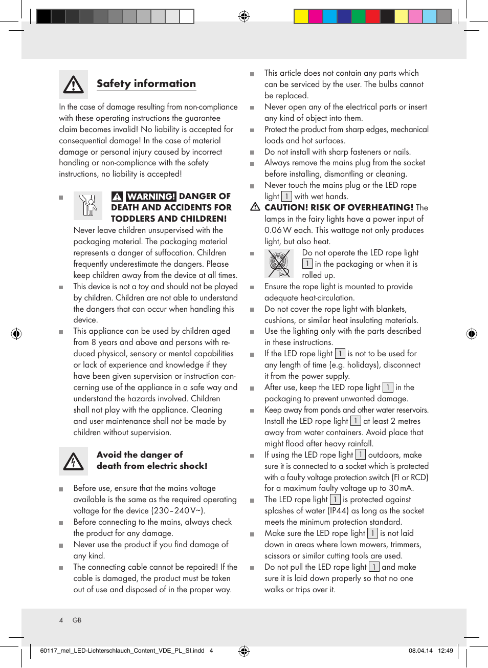 Safety information | Melinera Z31515A-BS User Manual | Page 4 / 29