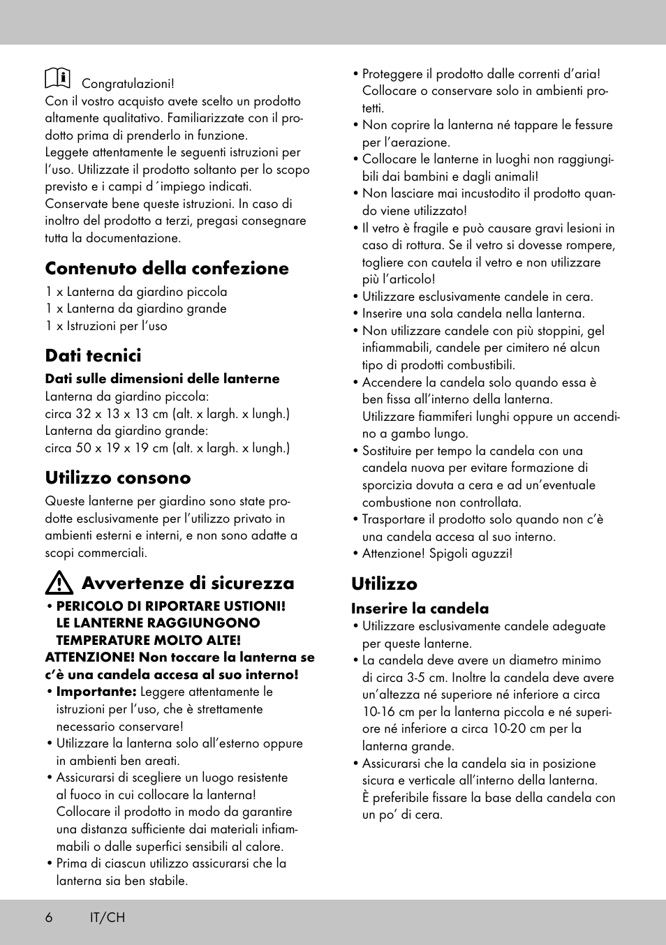 Contenuto della confezione, Dati tecnici, Utilizzo consono | Avvertenze di sicurezza, Utilizzo | Melinera LS-1664 User Manual | Page 6 / 12