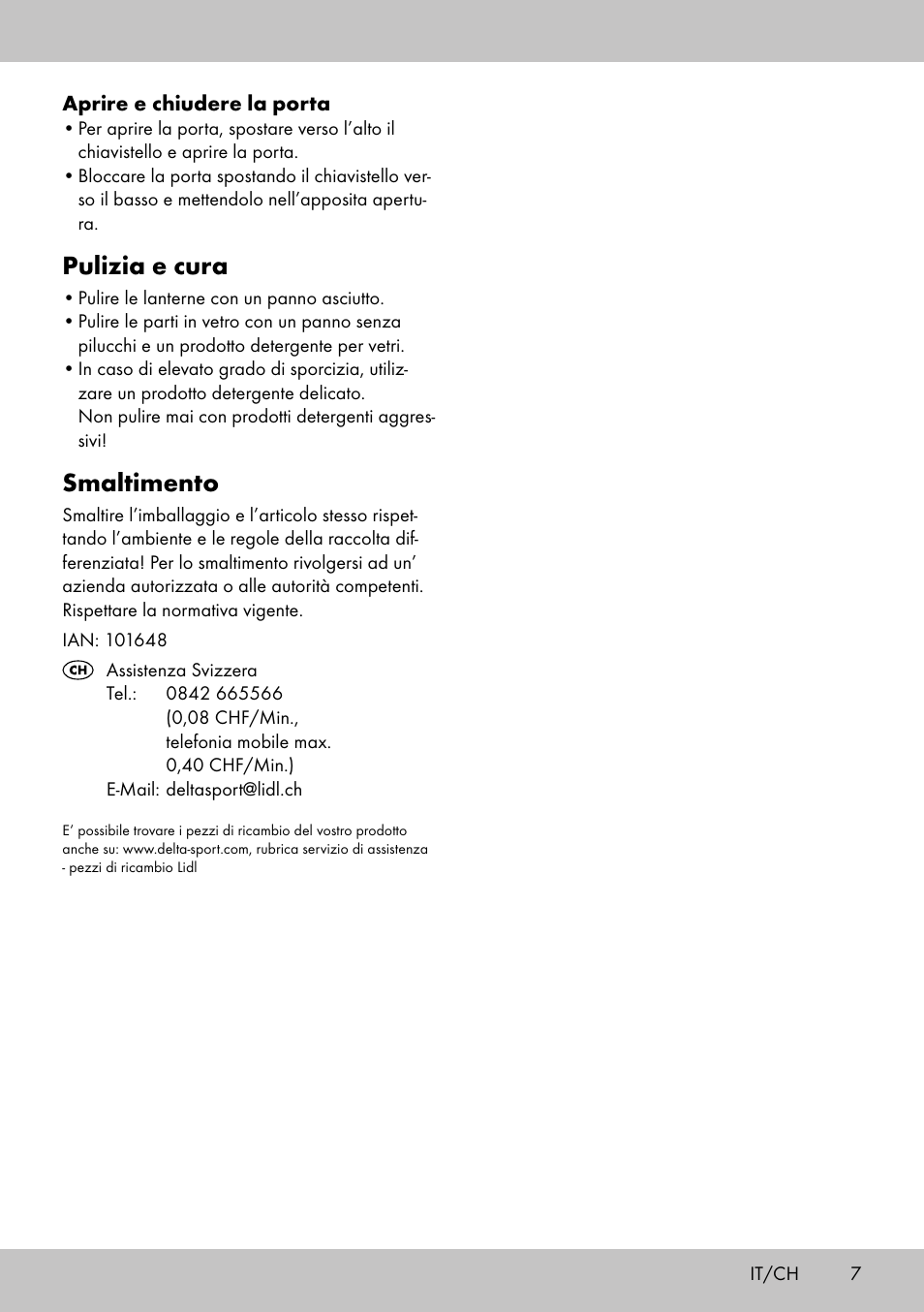 Pulizia e cura, Smaltimento | Melinera LS-1664 User Manual | Page 7 / 12