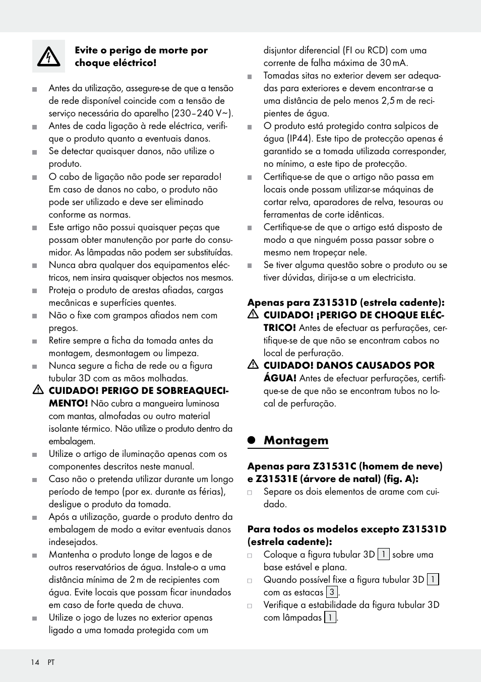 Montagem | Melinera Z31531 User Manual | Page 14 / 24