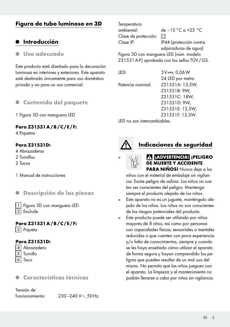 Melinera Z31531 User Manual | Page 5 / 24