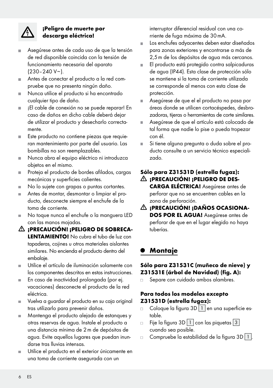 Montaje | Melinera Z31531 User Manual | Page 6 / 24