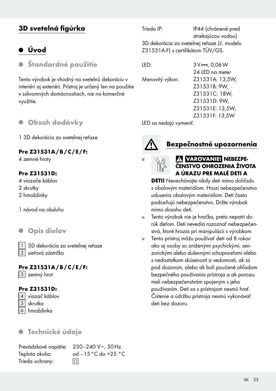 Melinera Z31531 User Manual | Page 23 / 31