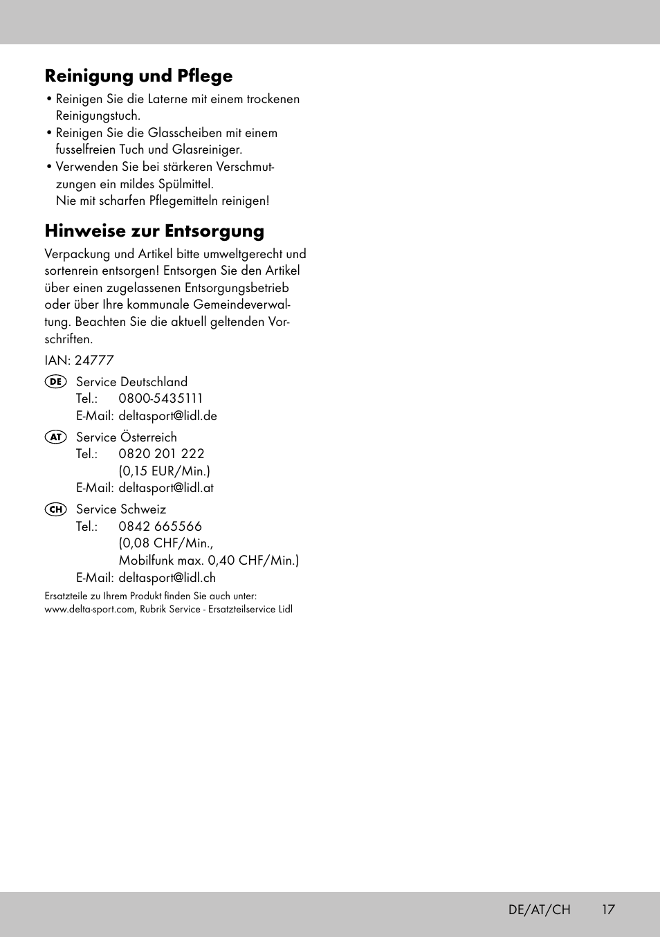 Reinigung und pflege, Hinweise zur entsorgung | Melinera HL-1859 User Manual | Page 17 / 20