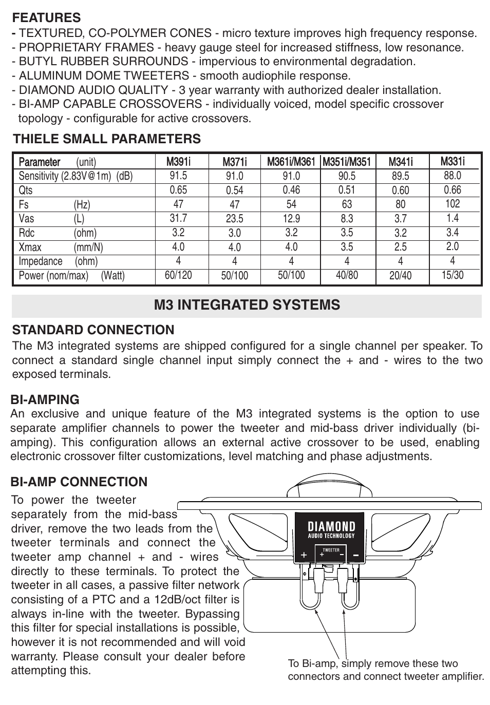 M3 integrated systems | Diamond Audio Technology M331I - M341I User Manual | Page 3 / 12