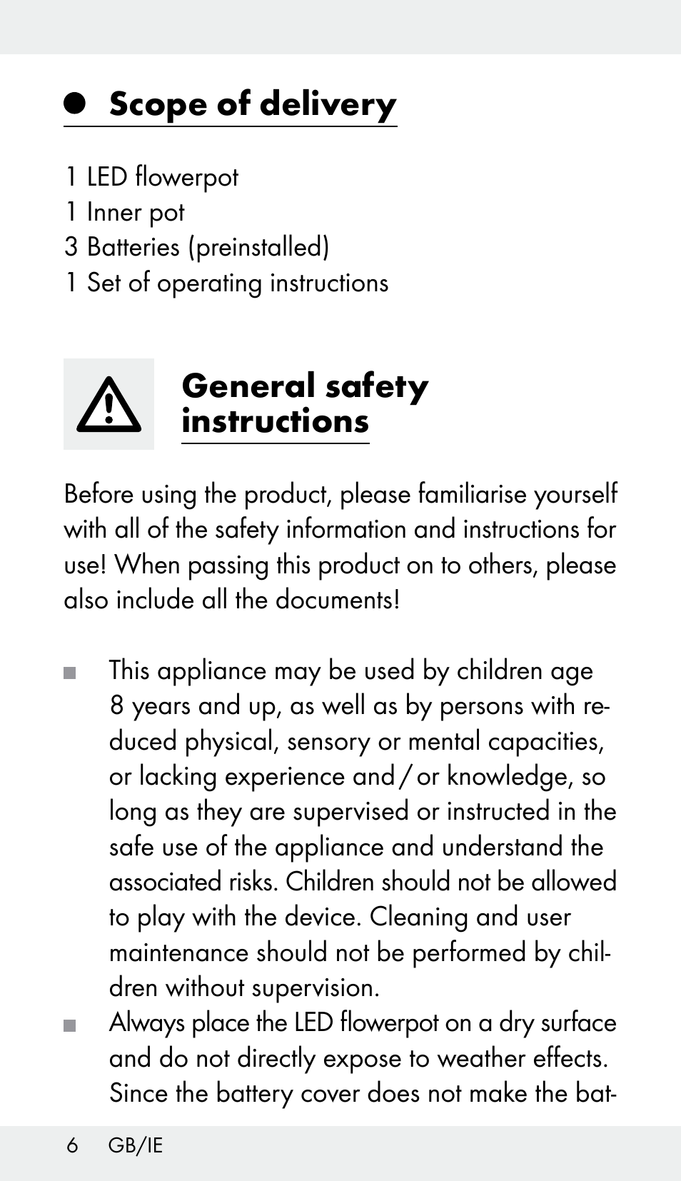 Scope of delivery, General safety instructions | Melinera Z31959 User Manual | Page 6 / 13