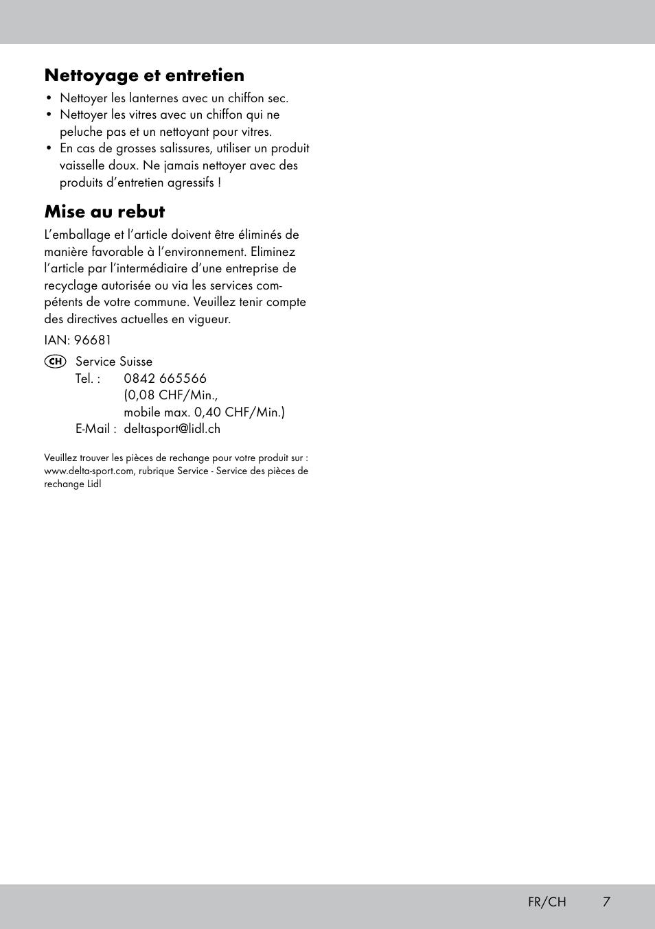 Nettoyage et entretien, Mise au rebut | Melinera BL-1831 User Manual | Page 7 / 16