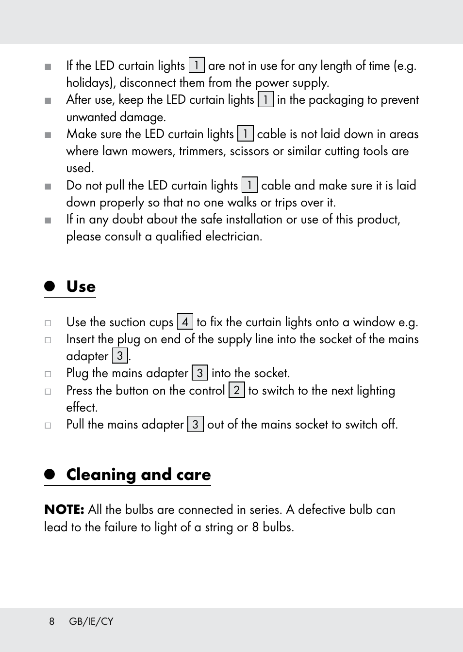 Cleaning and care | Melinera Z31518-BS User Manual | Page 8 / 17