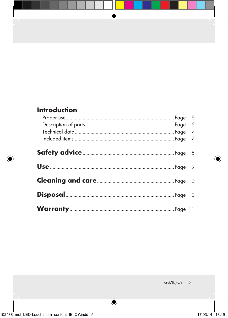 Introduction, Safety advice, Cleaning and care | Disposal, Warranty | Melinera Z31617A-BS/Z31617B-BS/ Z31617C-BS User Manual | Page 5 / 21