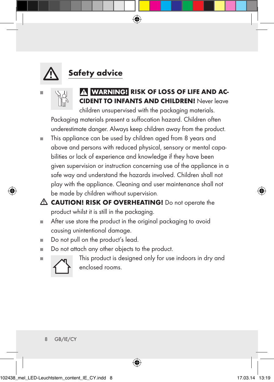 Safety advice | Melinera Z31617A-BS/Z31617B-BS/ Z31617C-BS User Manual | Page 8 / 21