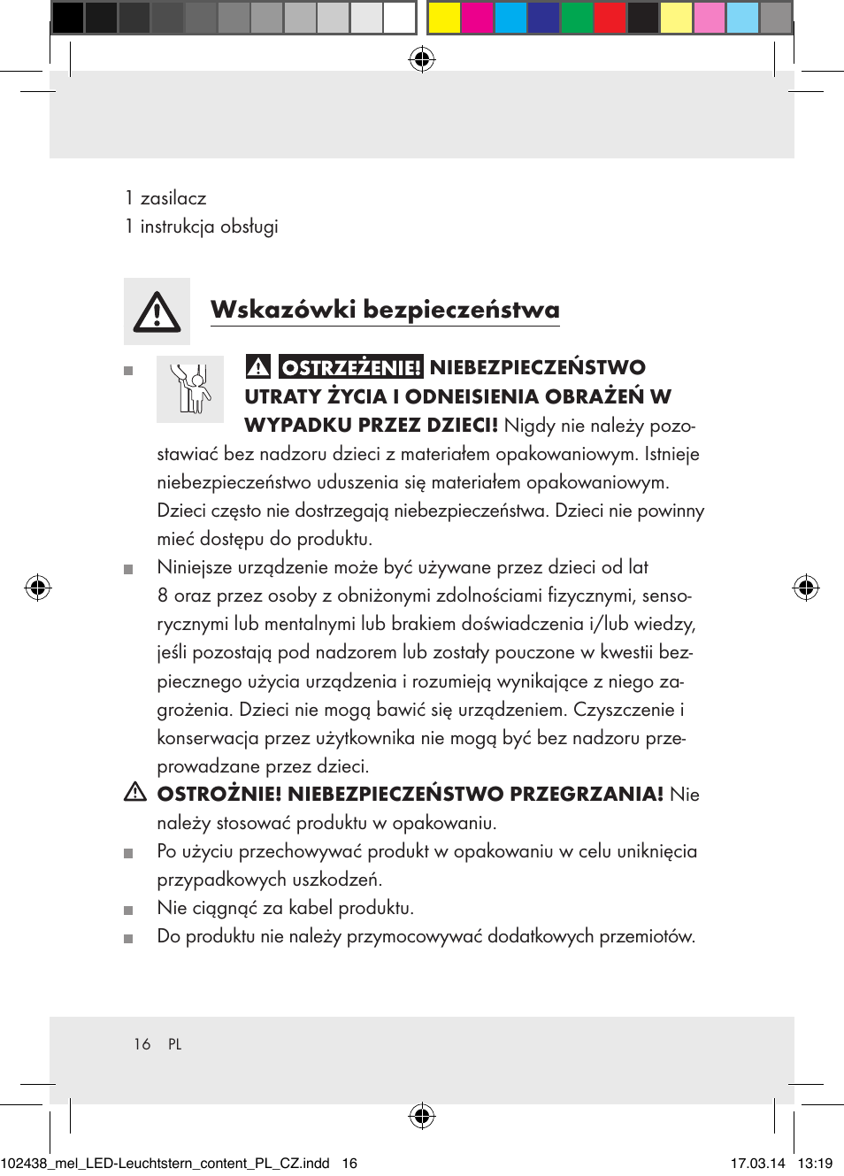 Wskazówki bezpieczeństwa | Melinera Z31617A-BS/Z31617B-BS/ Z31617C-BS User Manual | Page 16 / 36