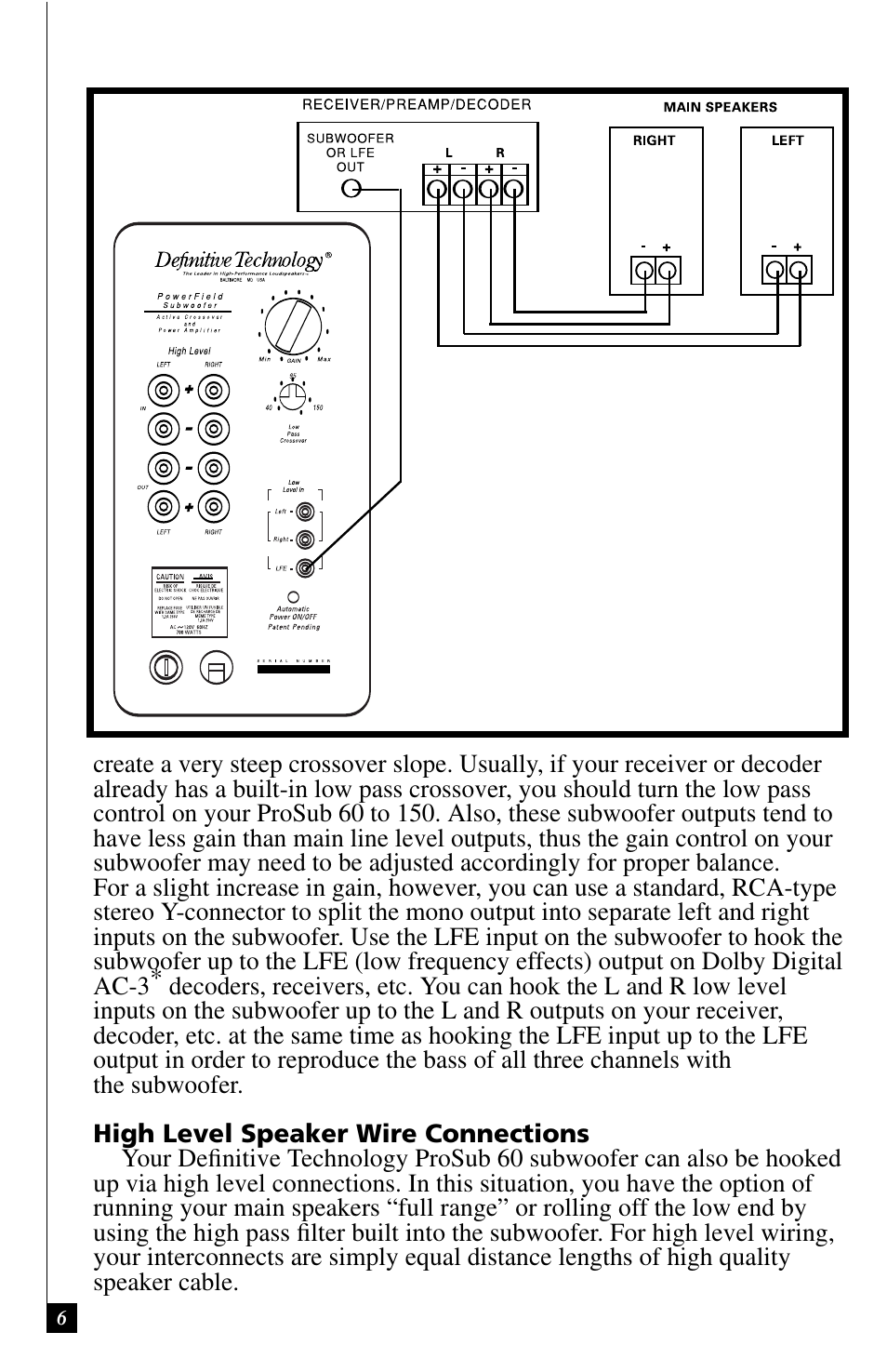 Definitive Technology ProSub 60 User Manual | Page 6 / 12