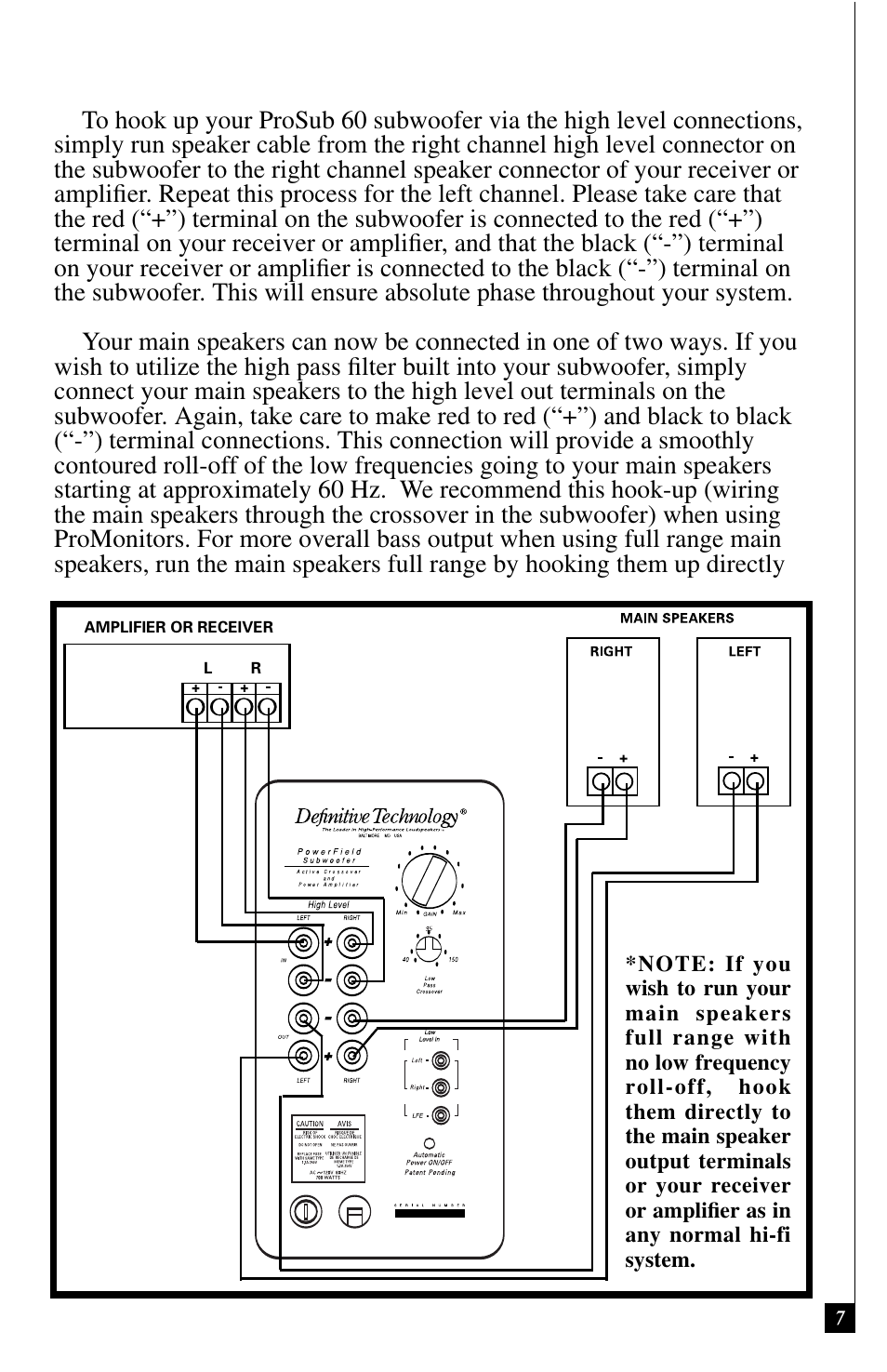 Definitive Technology ProSub 60 User Manual | Page 7 / 12