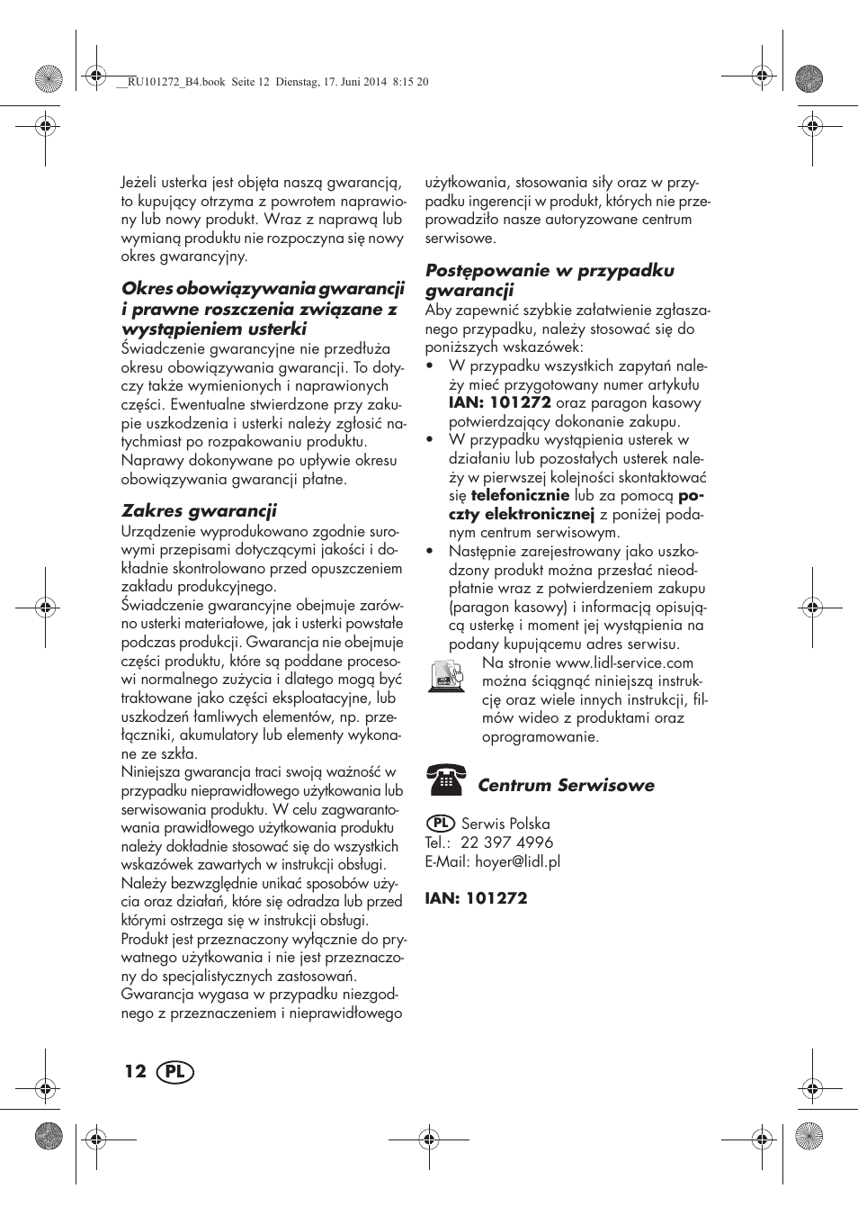 Melinera MWBA 5 A1 User Manual | Page 14 / 46