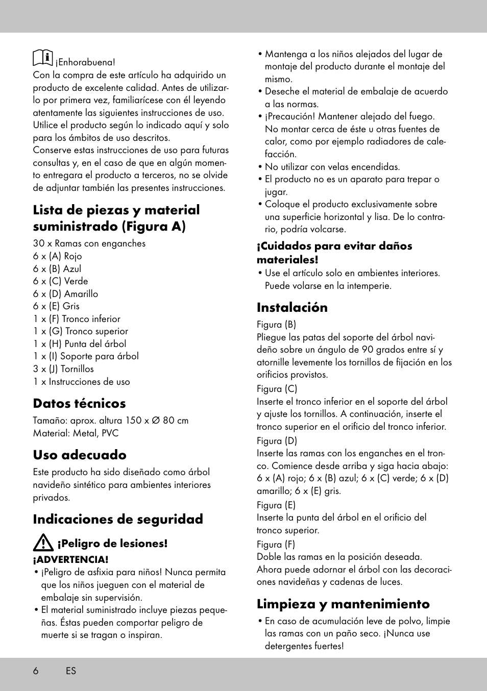 Lista de piezas y material suministrado (figura a), Datos técnicos, Uso adecuado | Indicaciones de seguridad, Instalación, Limpieza y mantenimiento | Melinera WB-1660 User Manual | Page 4 / 14