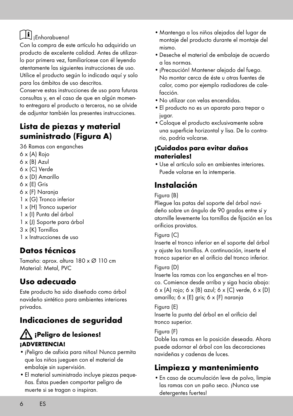 Lista de piezas y material suministrado (figura a), Datos técnicos, Uso adecuado | Indicaciones de seguridad, Instalación, Limpieza y mantenimiento | Melinera WB-1661 User Manual | Page 4 / 14