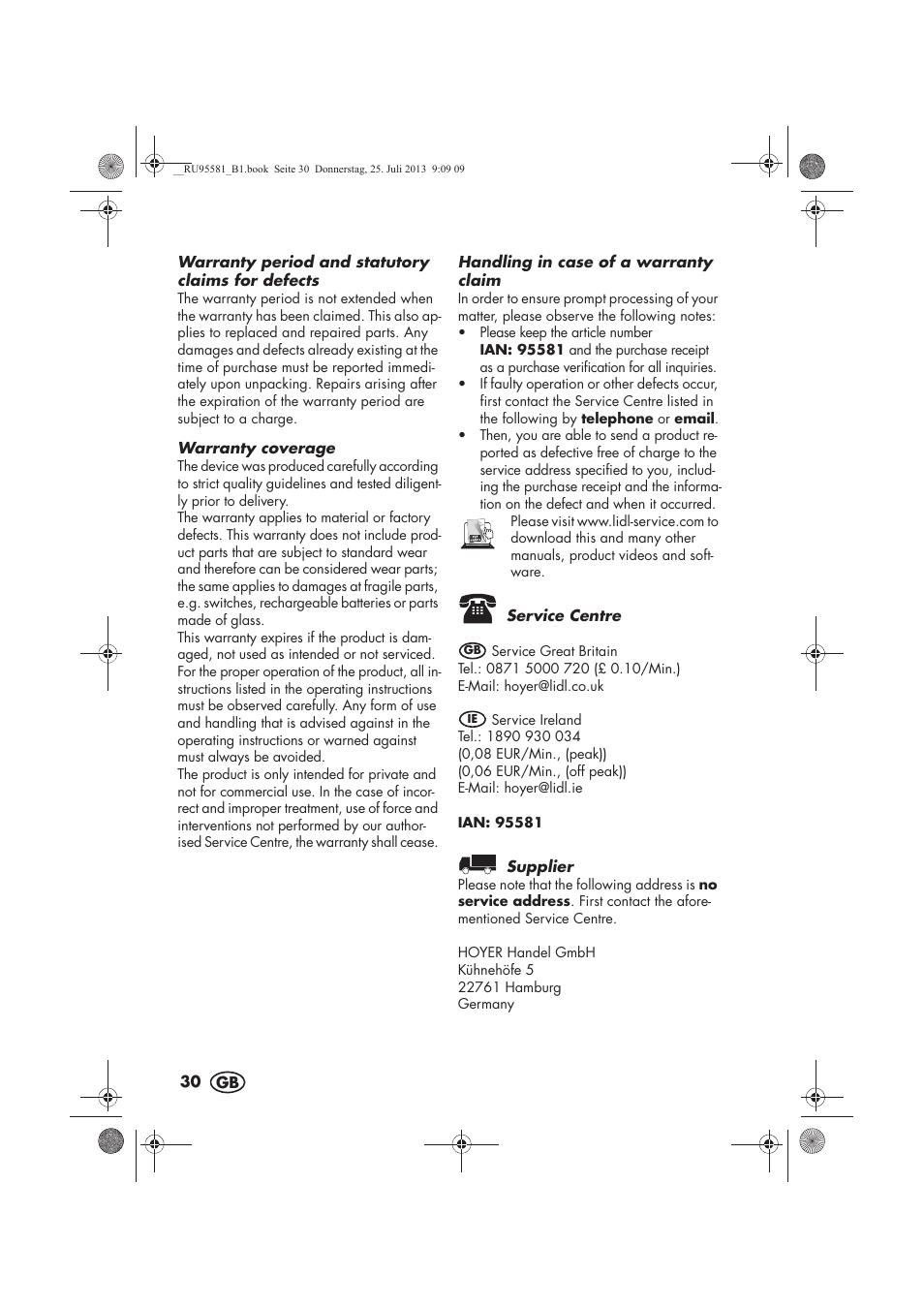 Melinera MWB 5 A1 User Manual | Page 32 / 34