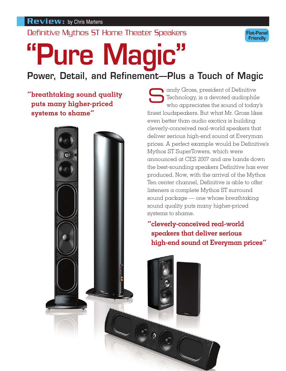 Definitive Technology Home Theater Speakers User Manual | 4 pages