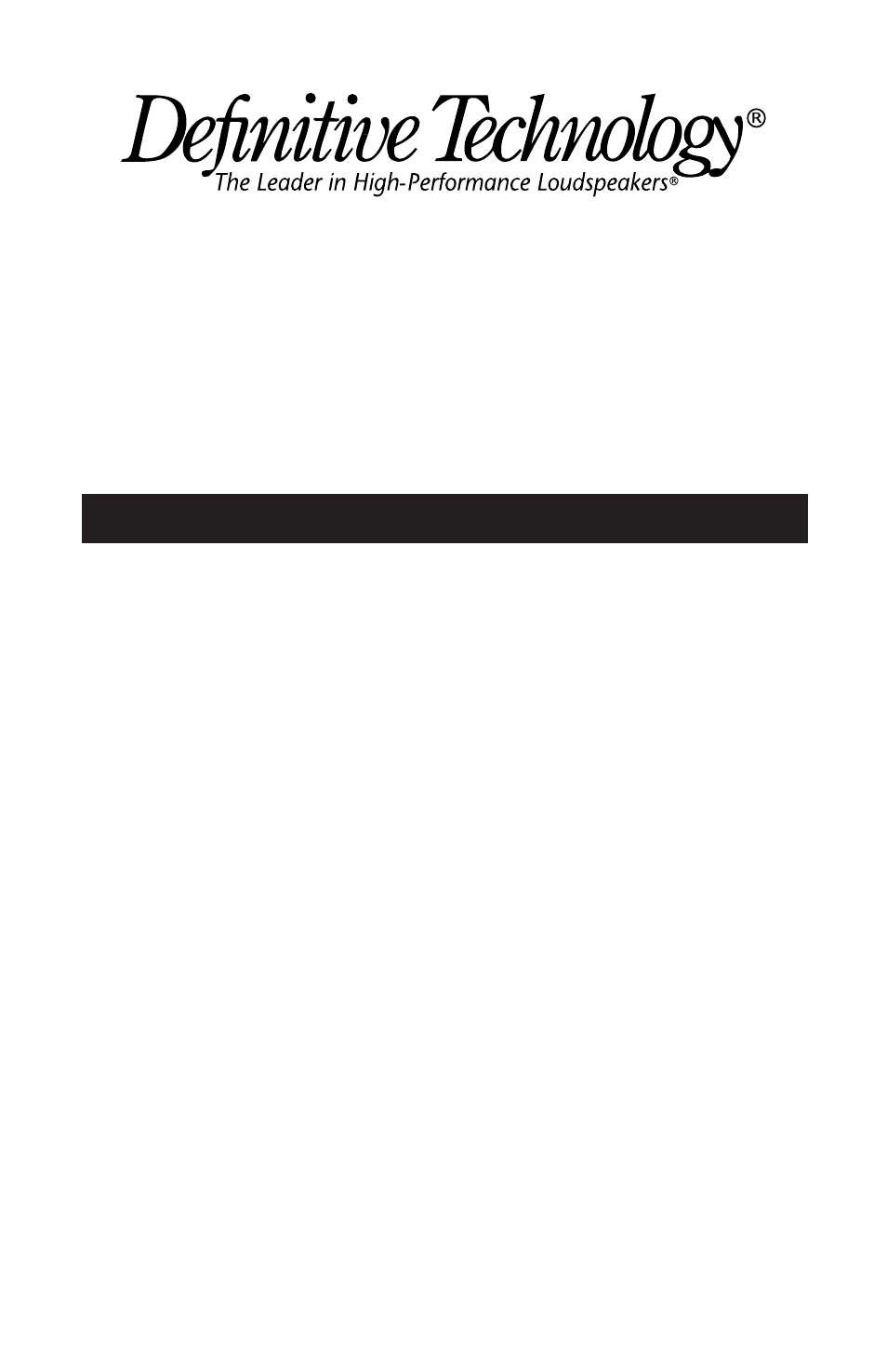 Definitive Technology Mythos Six User Manual | 11 pages