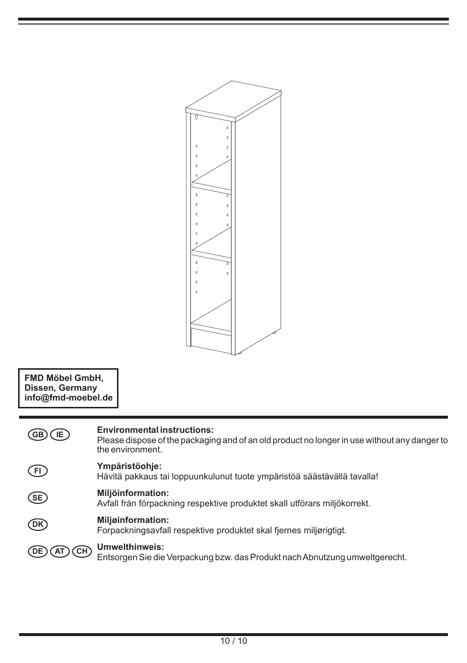 Miomare Shelf Unit User Manual | Page 10 / 10