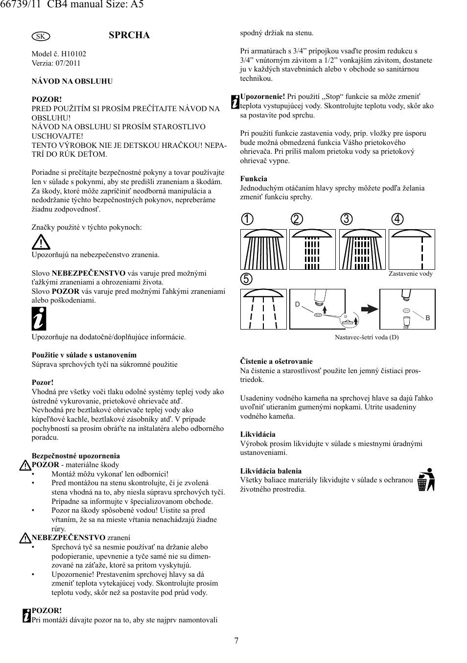 Sprcha | Miomare H10102 User Manual | Page 8 / 10
