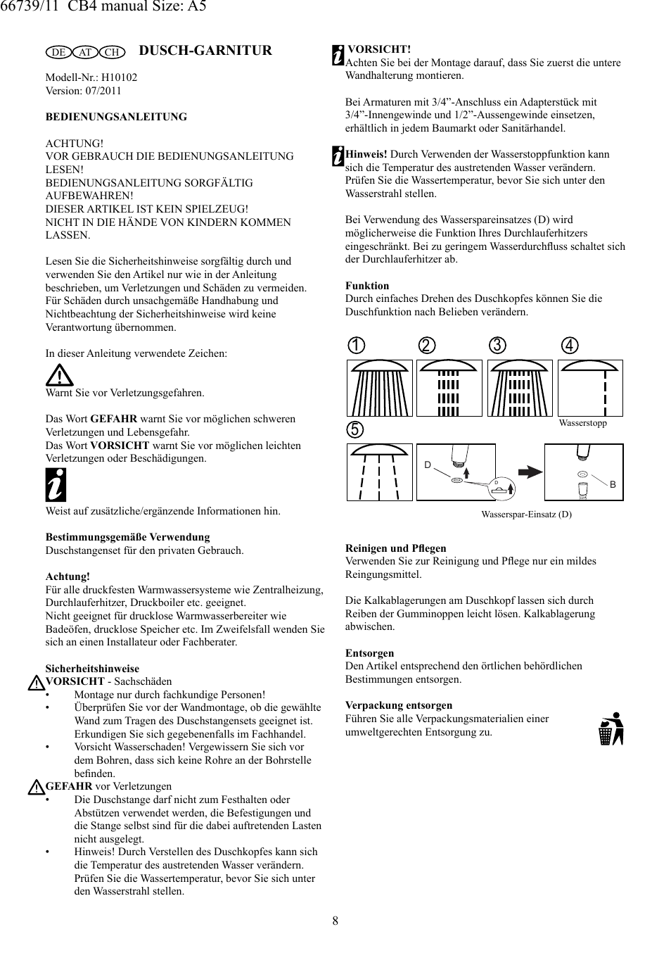 Dusch-garnitur | Miomare H10102 User Manual | Page 9 / 10