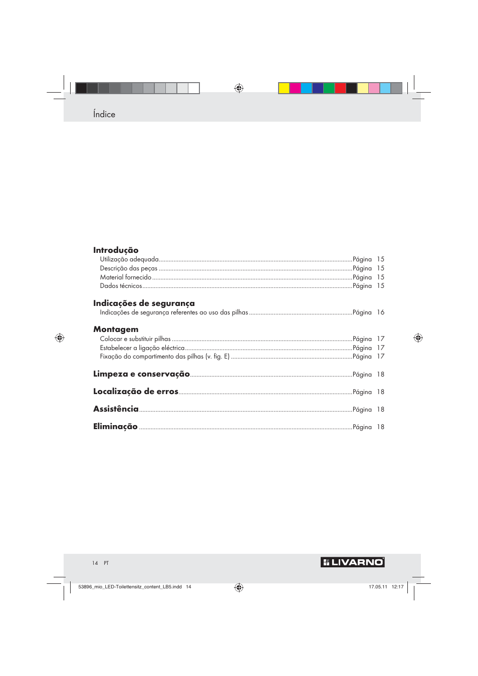 Índice | Miomare Z30397 User Manual | Page 12 / 31