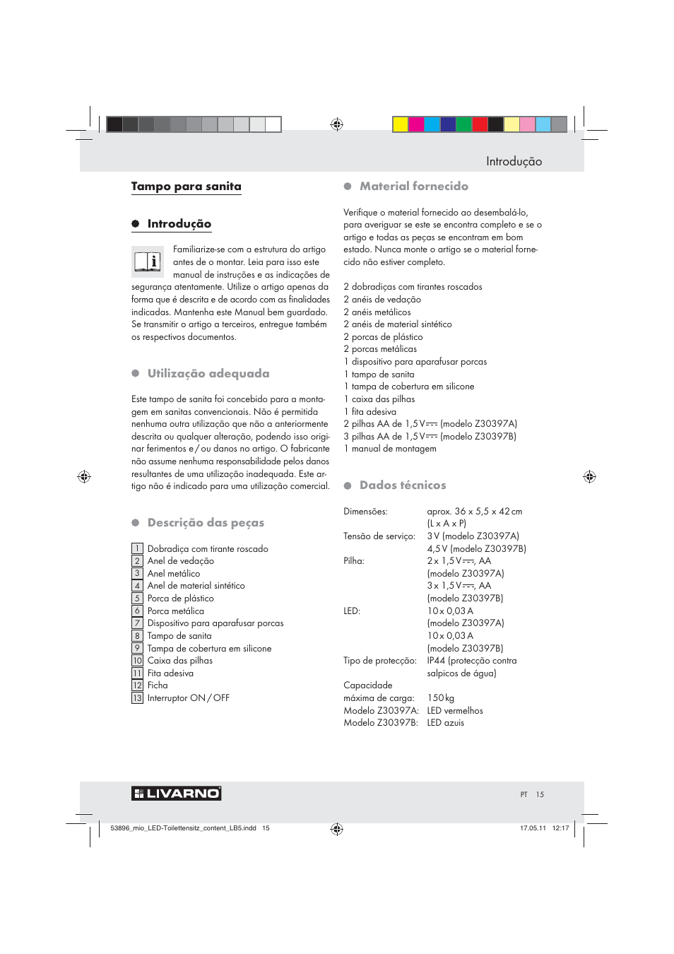 Introdução | Miomare Z30397 User Manual | Page 13 / 31