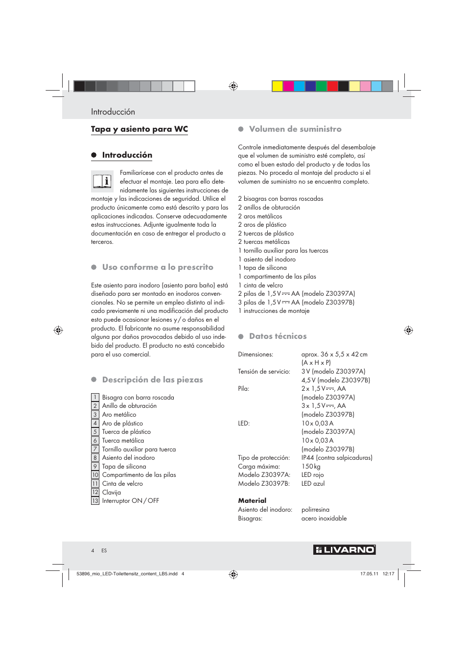 Introducción | Miomare Z30397 User Manual | Page 2 / 31