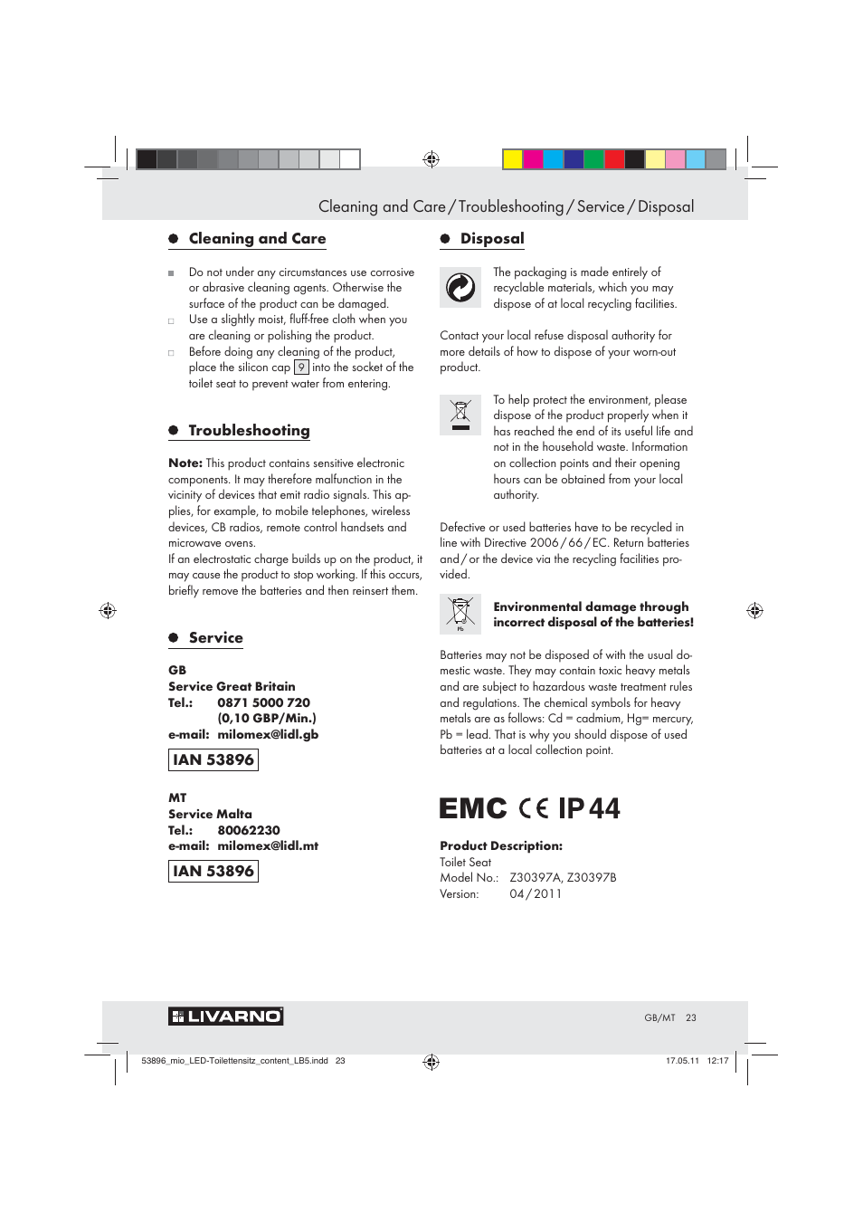 Miomare Z30397 User Manual | Page 21 / 31