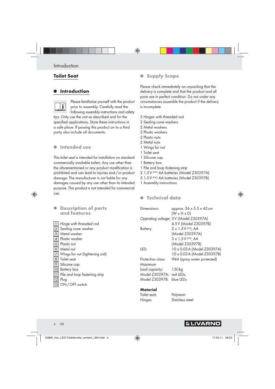Introduction | Miomare Z30397 User Manual | Page 2 / 42