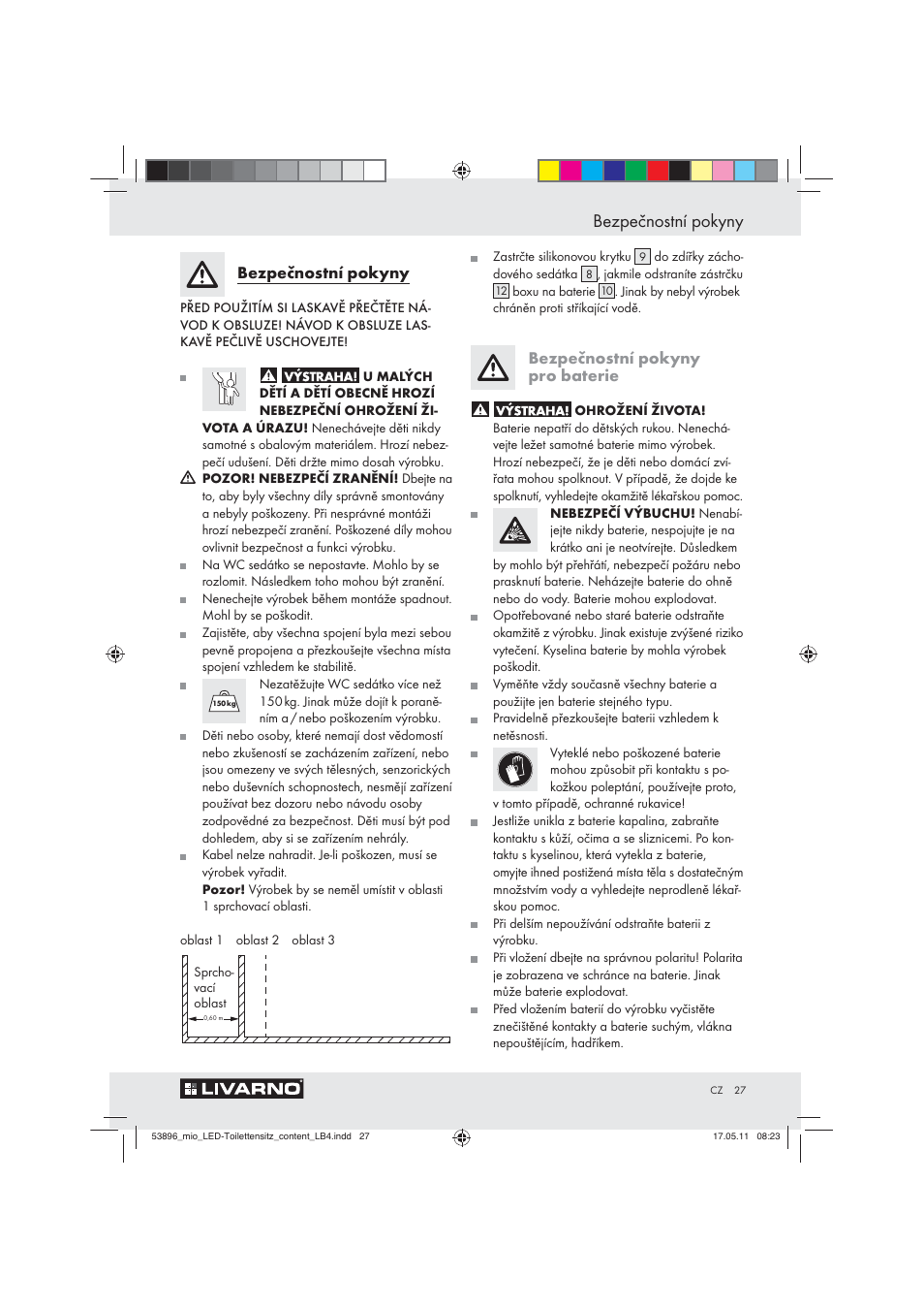 Bezpečnostní pokyny | Miomare Z30397 User Manual | Page 25 / 42